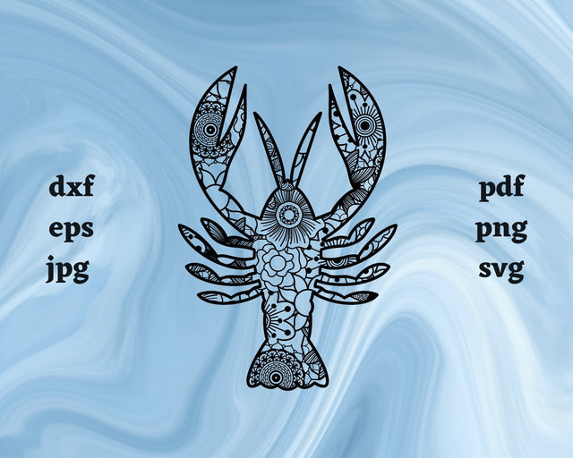 Lobster Mandala SVG Cut File SVG Northern Light SVG 