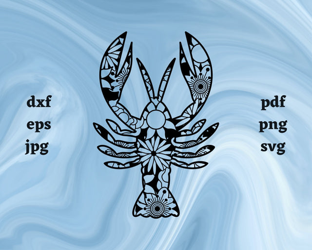 Lobster Mandala SVG Cut File SVG Northern Light SVG 