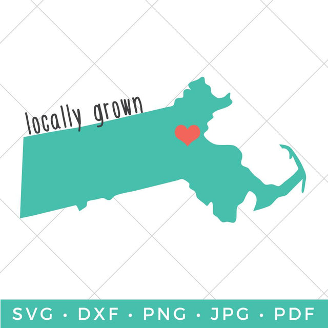 Locally Grown - Massachusetts SVG Hey Let's Make Stuff 