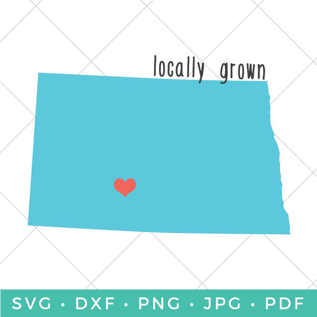 Locally Grown - North Dakota SVG Hey Let's Make Stuff 