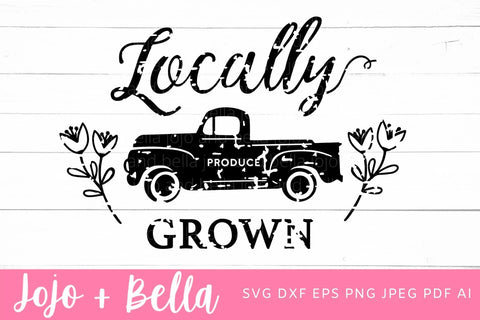 Locally Grown Produce SVG, Farmhouse Svg ,Farmhouse Kitchen SVG, Kitchen SVG, Farmers Market Clipart, Country Kitchen Svg File SVG Jojo&Bella 