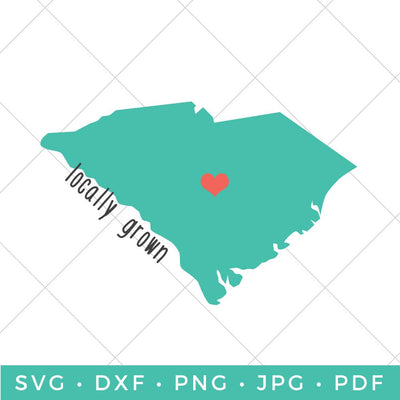 Locally Grown - South Carolina SVG Hey Let's Make Stuff 