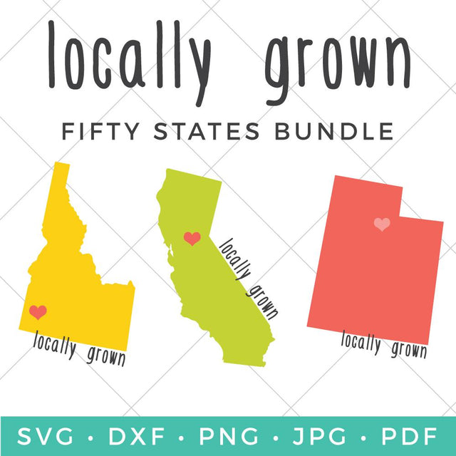 Locally Grown States - Set of 50 SVG Hey Let's Make Stuff 