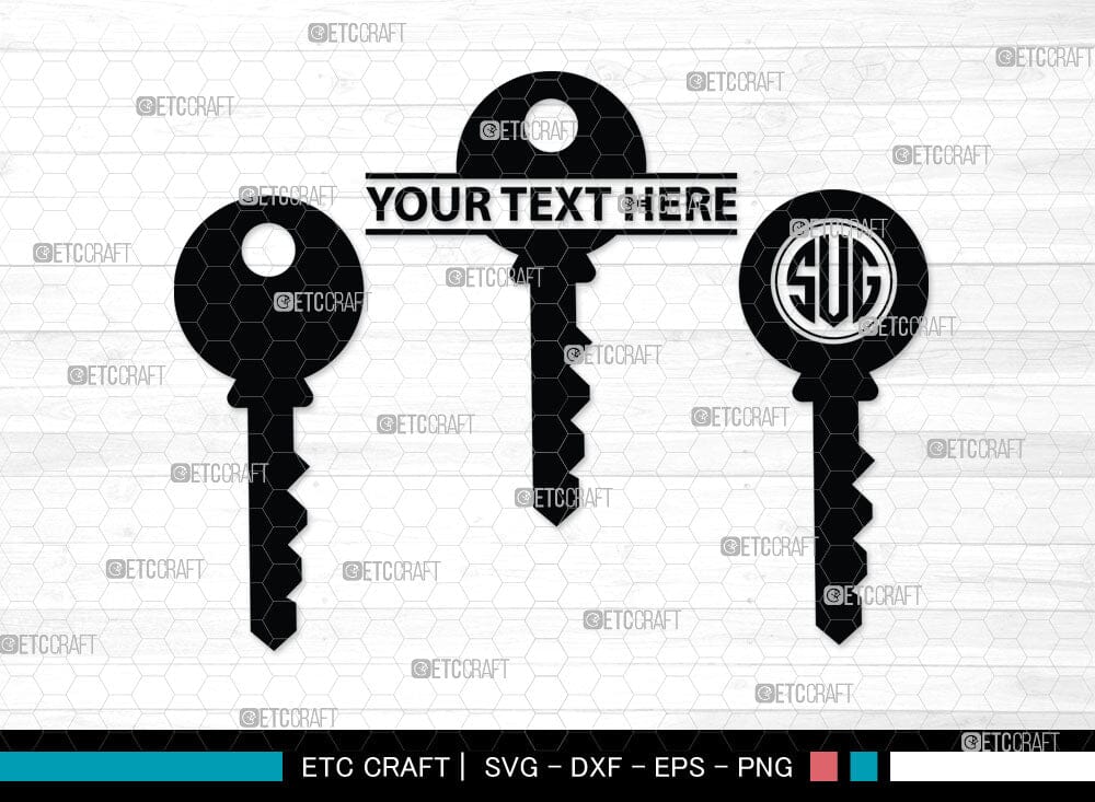 Lock And Key Monogram, Lock And Key Silhouette, Lock And Key SVG Cut ...