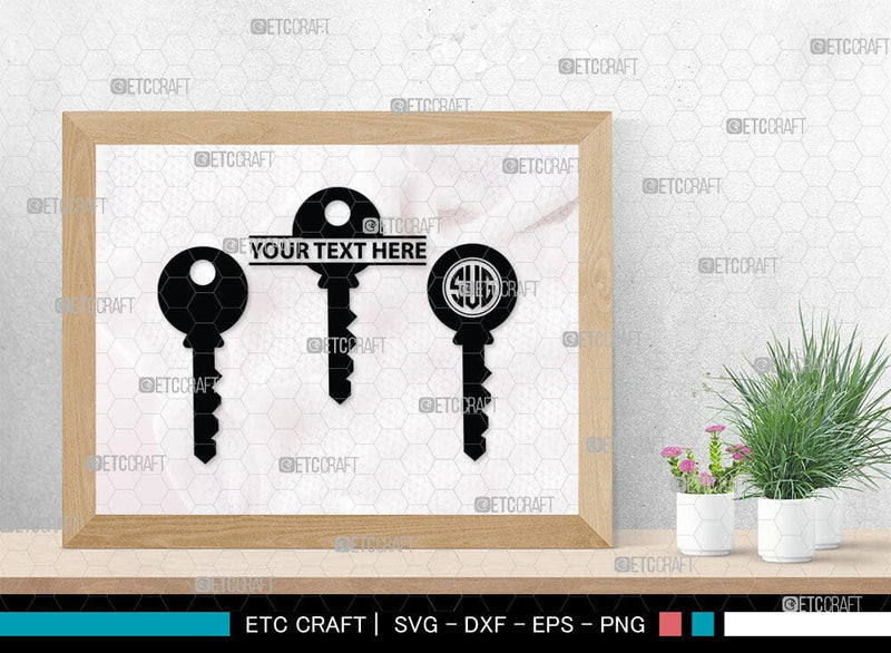 Lock And Key Monogram, Lock And Key Silhouette, Lock And Key SVG Cut ...