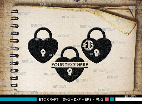Lock And Key Monogram, Lock And Key Silhouette, Lock And Key SVG Cut Files, Key and Lock Svg, Lock Silhouette Svg, SB00076 SVG ETC Craft 