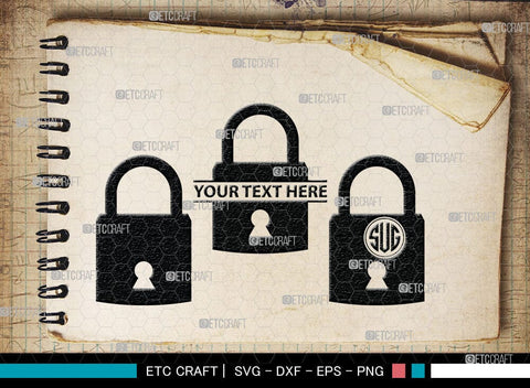Lock And Key Monogram, Lock And Key Silhouette, Lock And Key SVG Cut Files, Key and Lock Svg, Lock Silhouette Svg, SB00076 SVG ETC Craft 