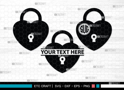 Lock And Key Monogram, Lock And Key Silhouette, Lock And Key SVG Cut Files, Key and Lock Svg, Lock Silhouette Svg, SB00076 SVG ETC Craft 