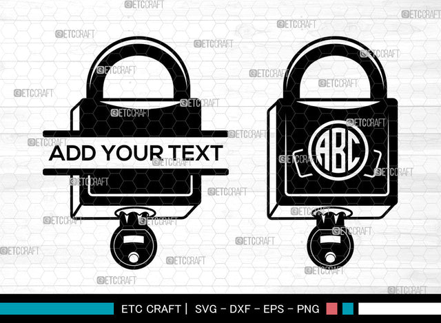 Lock And Key Monogram SVG, Padlock Svg, Key Svg, Lock Svg, Circle Monogram Svg, Door Lock Svg, Lock And Key Svg SVG ETC Craft 
