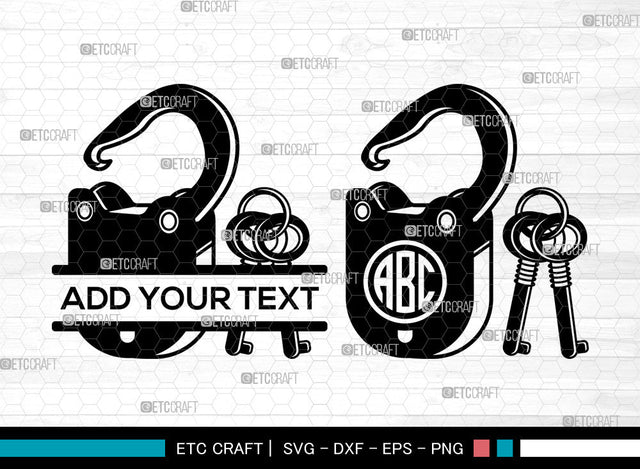 Lock And Key Monogram SVG, Padlock Svg, Key Svg, Lock Svg, Circle Monogram Svg, Door Lock Svg, Lock And Key Svg SVG ETC Craft 