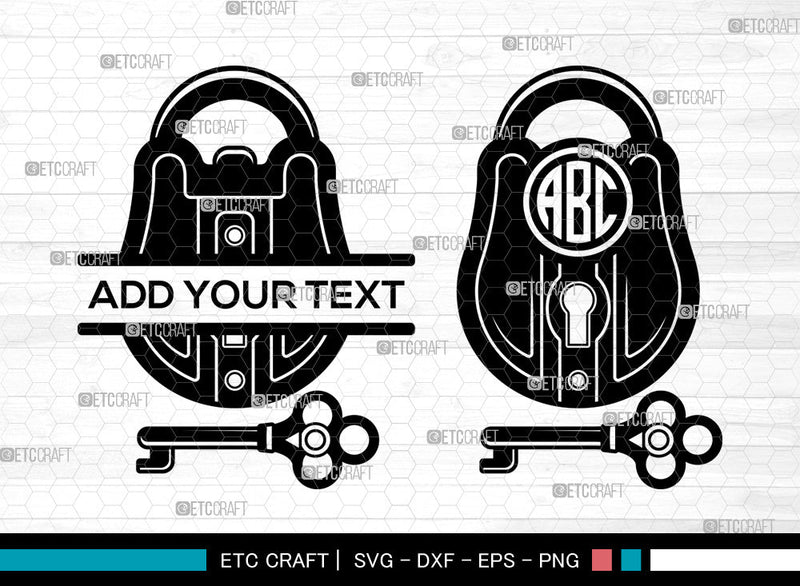 Lock And Key Monogram SVG, Padlock Svg, Key Svg, Lock Svg, Circle ...