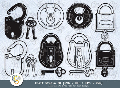 Lock And Key Silhouette, Padlock Svg, Key Svg, Lock Svg, House Keys Svg, Door Lock Svg, Lock And Key Svg Bundle SVG ETC Craft 