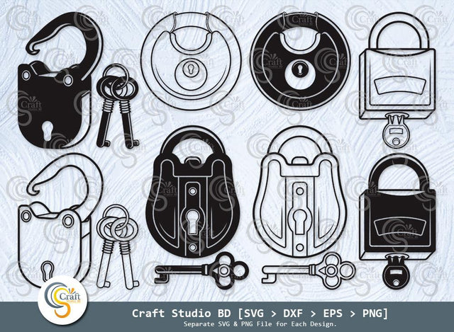 Lock And Key Silhouette, Padlock Svg, Key Svg, Lock Svg, House Keys Svg, Door Lock Svg, Lock And Key Svg Bundle SVG ETC Craft 