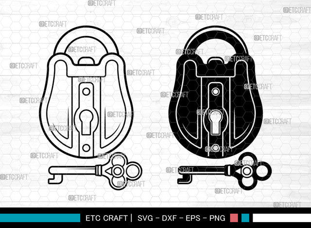 Lock And Key SVG, Padlock Svg, Key Svg, Lock Svg, House Keys Svg, Door Lock Svg, Lock And Key Svg SVG ETC Craft 