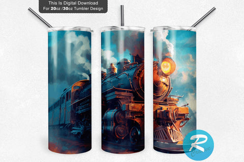 Locomotive Train 20 oz / 30 oz Tumbler PNG Sublimation Regulrcrative 