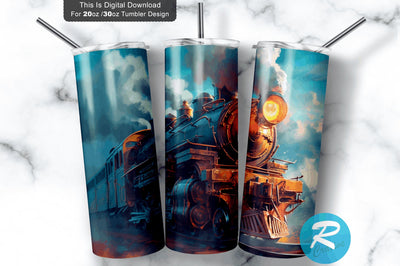 Locomotive Train 20 oz / 30 oz Tumbler PNG Sublimation Regulrcrative 
