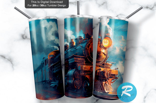 Locomotive Train 20 oz / 30 oz Tumbler PNG Sublimation Regulrcrative 