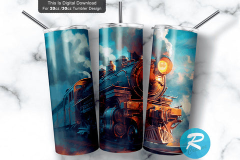 Locomotive Train 20 oz / 30 oz Tumbler PNG Sublimation Regulrcrative 