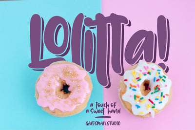 Lolitta + EXTRAS FUNNY SWASH Font Garisman Studio 