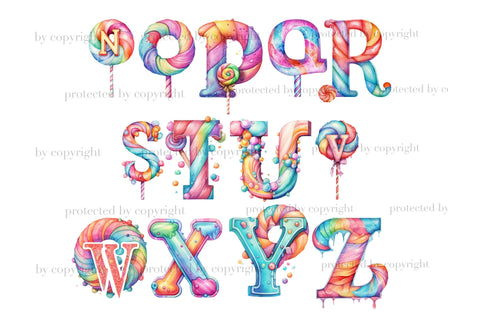 Lollipop Alphabet | Pastel Clipart Bundle SVG GlamArtZhanna 