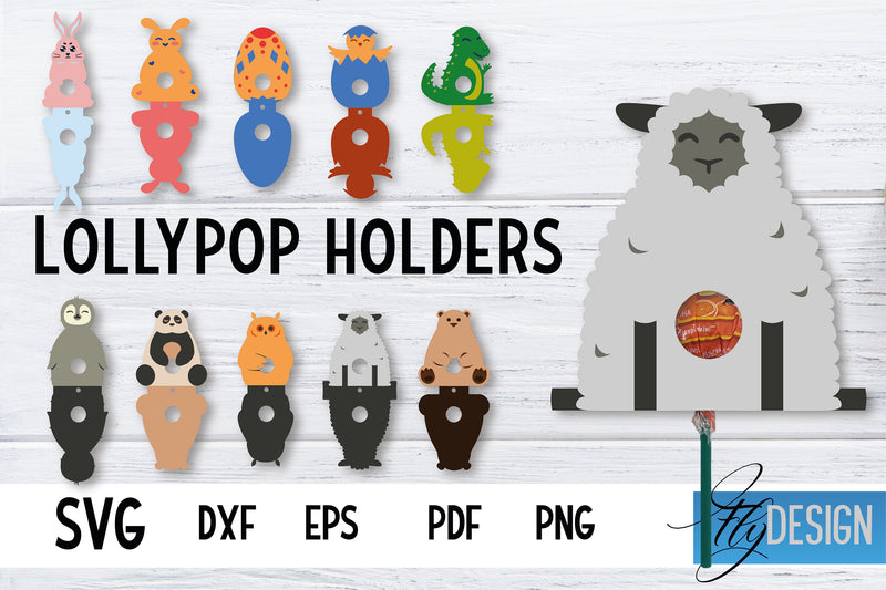 Lollipop Holder Bundle | Easter Lollipop Holder SVG | Baby Animals SVG SVG Fly Design 
