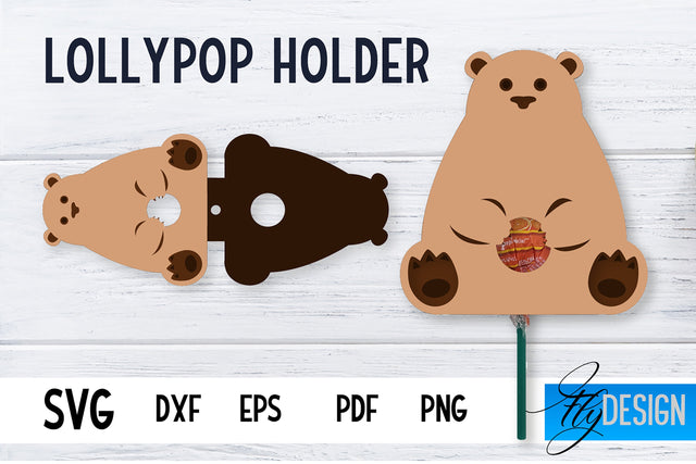 Lollipop Holder | Easter Lollipop Holder SVG | Baby Animals SVG | Easter Bear SVG Fly Design 