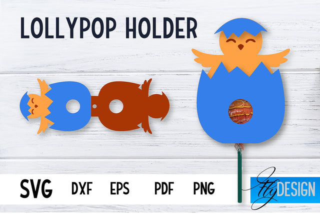 Lollipop Holder | Easter Lollipop Holder SVG | Baby Animals SVG | Easter Chicken SVG Fly Design 