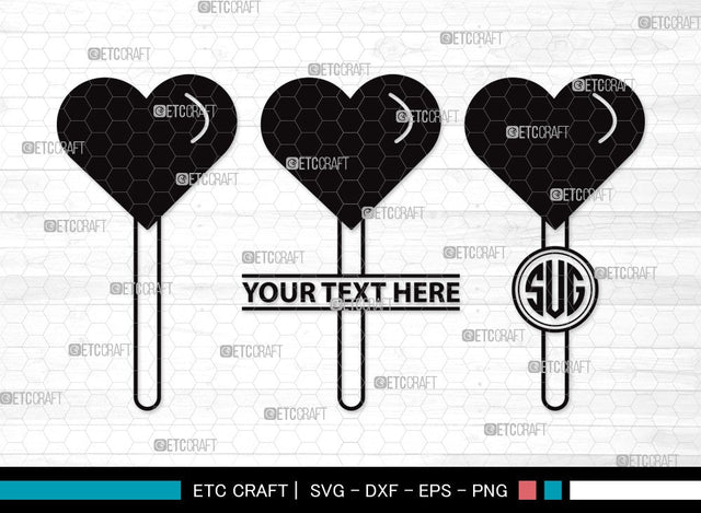 Lollipop Monogram SVG | Sweets Candy Svg | Round Lollipop Svg | Candy Swirl Svg | Lollipop Clipart SVG ETC Craft 