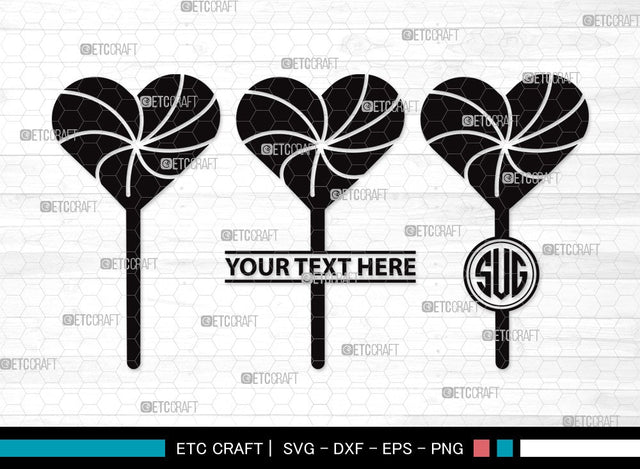 Lollipop Monogram SVG | Sweets Candy Svg | Round Lollipop Svg | Candy Swirl Svg | Lollipop Clipart SVG ETC Craft 