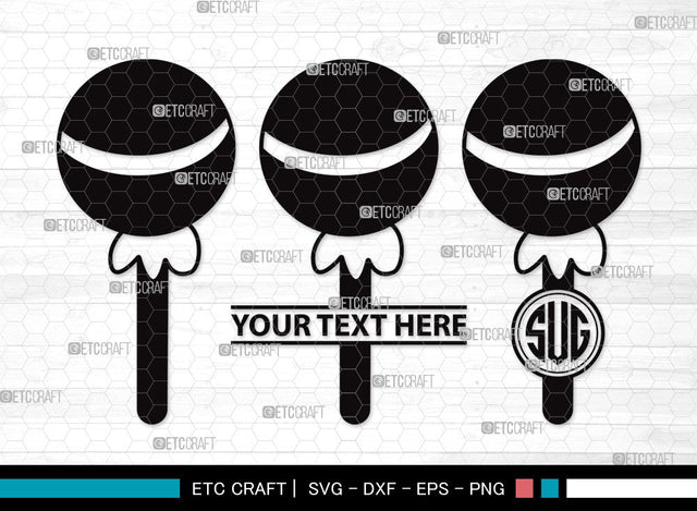 Lollipop Monogram SVG | Sweets Candy Svg | Round Lollipop Svg | Candy Swirl Svg | Lollipop Clipart SVG ETC Craft 