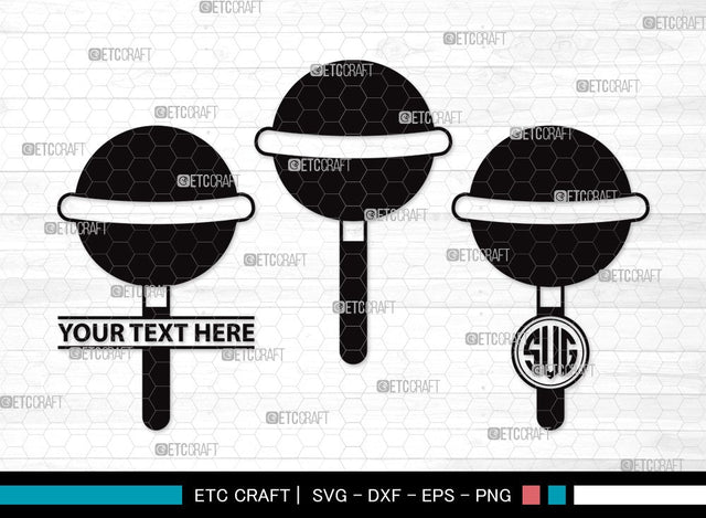Lollipop Monogram SVG | Sweets Candy Svg | Round Lollipop Svg | Candy Swirl Svg | Lollipop Clipart SVG ETC Craft 
