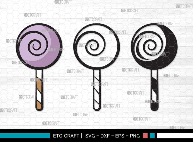 Lollipop SVG | Sweets Candy Svg | Round Lollipop Svg | Candy Swirl Svg | Lollipop Clipart SVG ETC Craft 