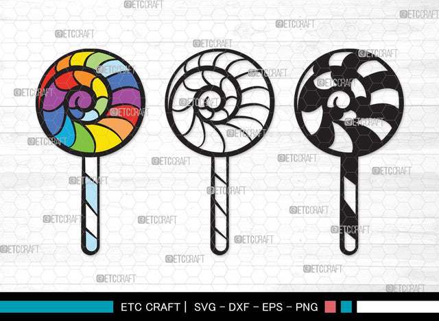 Lollipop SVG | Sweets Candy Svg | Round Lollipop Svg | Candy Swirl Svg | Lollipop Clipart SVG ETC Craft 