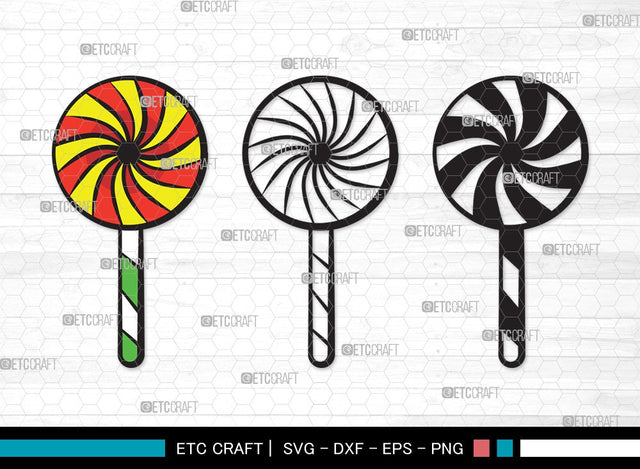Lollipop SVG | Sweets Candy Svg | Round Lollipop Svg | Candy Swirl Svg | Lollipop Clipart SVG ETC Craft 
