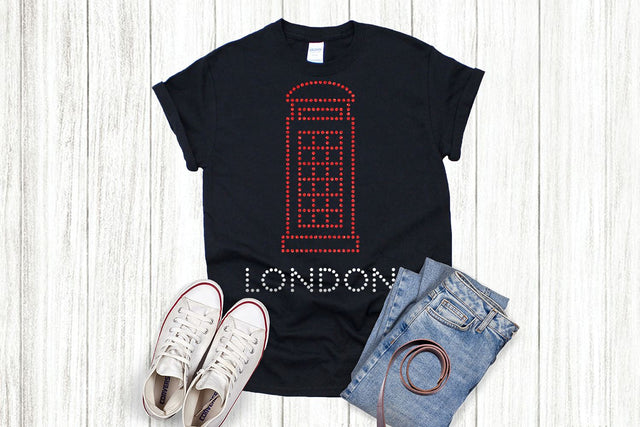 London Phone Booth Rhinestone SVG Template SVG Designed by Geeks 