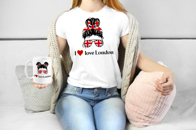 London sublimation design | Messy bun design PNG Sublimation Svetana Studio 