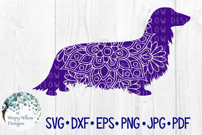 Long Hair Dachshund | Dog Mandala SVG Wispy Willow Designs 