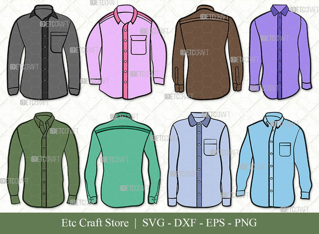 Long Sleeve Shirt SVG, Shirt Clipart, Plain Shirt Svg, Shirt Icon Svg, Man Dress Svg, Men Wear Svg, Men Clothe Svg, Shirt Bundle SVG ETC Craft 
