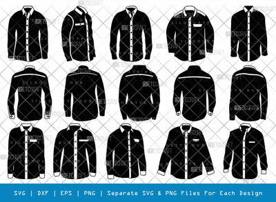 Long Sleeve Shirt SVG, Shirt Silhouette, Plain Shirt Svg, Shirt Icon Svg, Man Dress Svg, Men Wear Svg, Men Clothe Svg, Shirt Bundle SVG ETC Craft 
