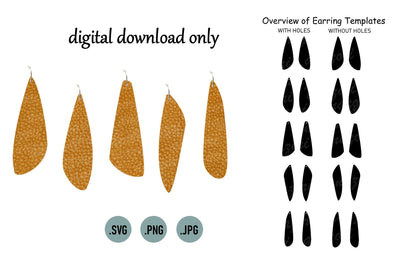 Long stacked earrings svg cut file, dangle earring svg SVG Deepa 