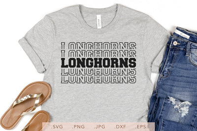 Longhorns Stacked SVG DXF JPG PNG EPS | School Team Spirit | Team Shirt Sublimation SVG Nanda Bayu 