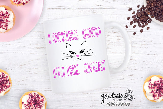 Looking Good Feline Great Cat Face SVG Gardenias Art Shop 