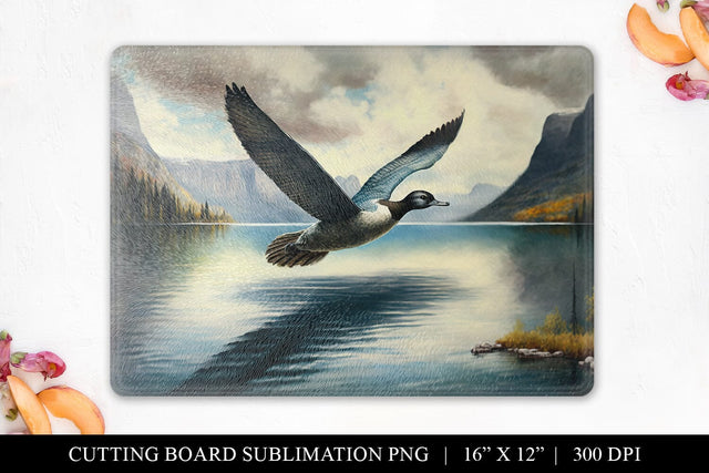Loon Cutting Board Sublimation Design PNG Sublimation BijouBay 