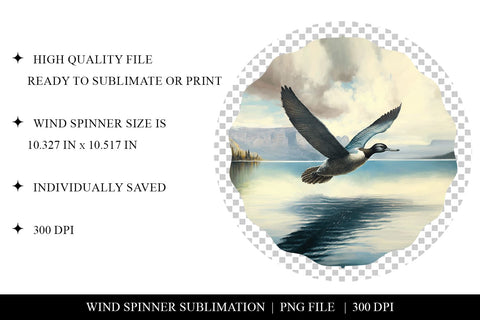 Loon Wind Spinner Sublimation PNG Sublimation BijouBay 