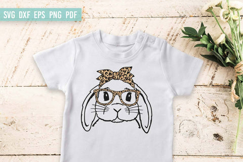 Lop Bunny leopard bandana and glasses | Easter Bunny SVG SVG Irina Ostapenko 