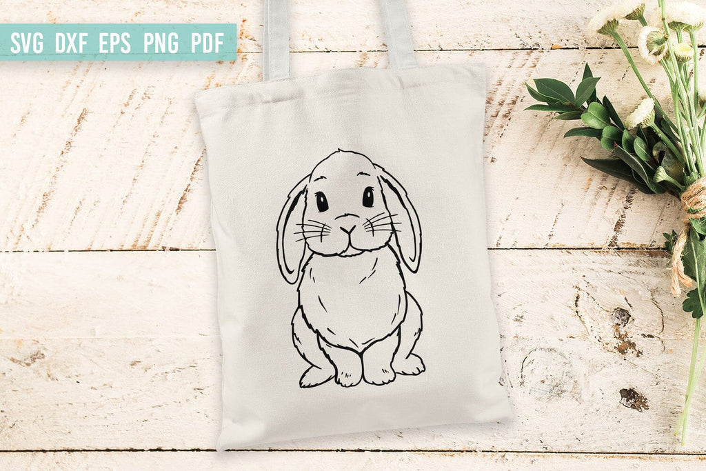 Lop Rabbit Cut File | Easter Bunny SVG | Hand Drawn - So Fontsy