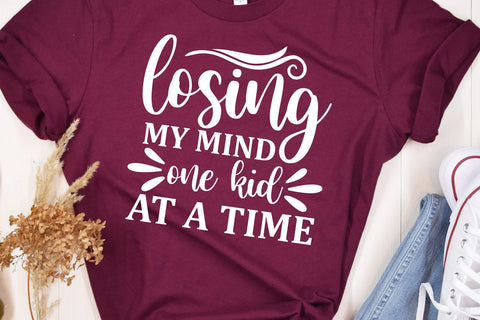 Losing my mind one kid at a time SVG, mom life Svg, mama life Svg, momlife Svg, cricut and silhouette cut files SVG TonisArtStudio 