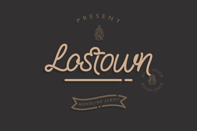 Lostown Monoline Script Font Rochart studio 