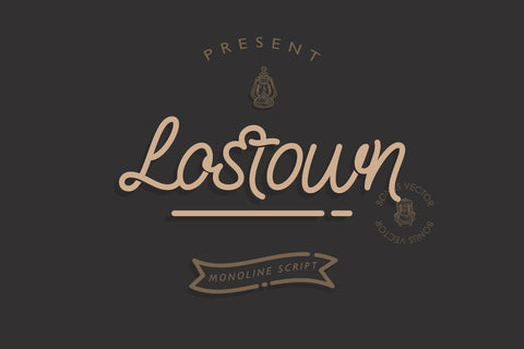 Lostown Monoline Script Font Rochart studio 