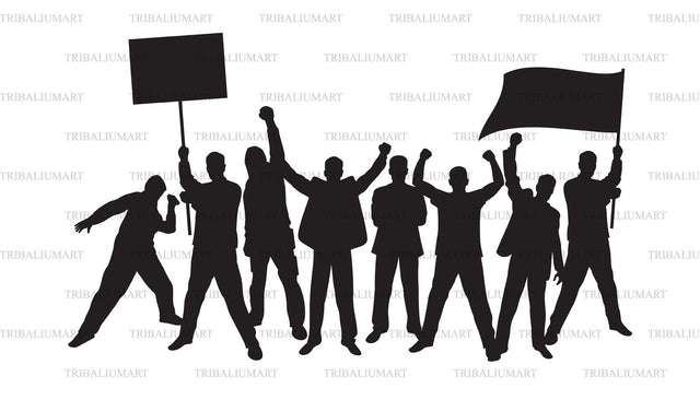 Lots of furious people protesting SVG TribaliumArtSF 